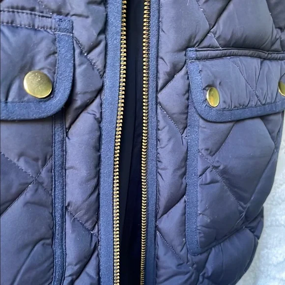 J. Crew Navy Puffer Vest with Quilted Design - Picture 3 of 3